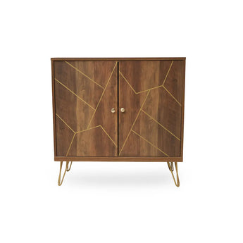 Chestnut Gold Inlay Abstract Sideboard