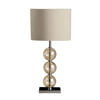 LuminaGlow CREAM SUEDE EFFECT SHADE TABLE LAMP
