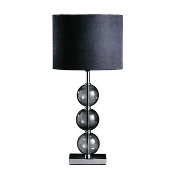 LuminaGlow BLACK SUEDE EFFECT SHADE TABLE LAMP