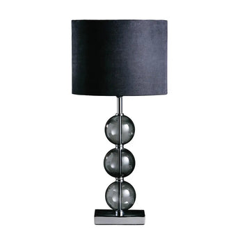 Luminaglow Black Suede Effect Shade Table Lamp