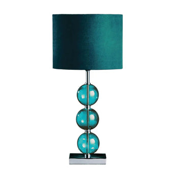 LuminaGlow TEAL SUEDE EFFECT SHADE TABLE LAMP