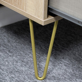 2 Drawer Bedside Table - White & Oak