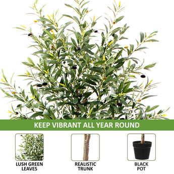 7Ft Olive Tree with 64PCS Fresh Olives | Artificial Plant