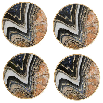 Set Of Four Round Abstract Calypso Coasters