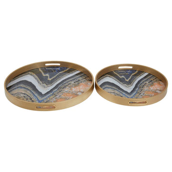 Set Of Two Opulent Oasis Trays