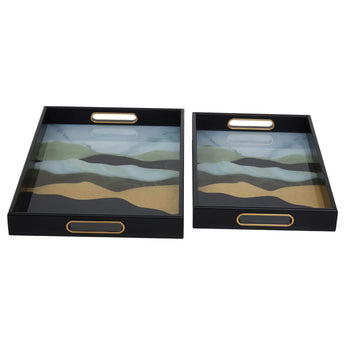 Set Of Two Rectangular Eclipse Trays