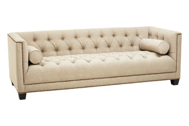 Cosy Haven Three Seat Stone Fabric Sofa