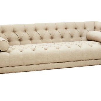 Cosy Haven Three Seat Stone Fabric Sofa