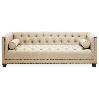 Cosy Haven Three Seat Stone Fabric Sofa