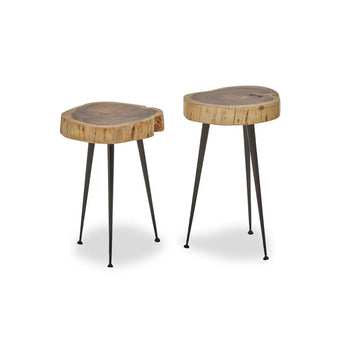 TimberCraft SET OF 2 ACACIA WOOD SIDE TABLES