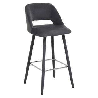 DAN GREY VELVET BAR CHAIR