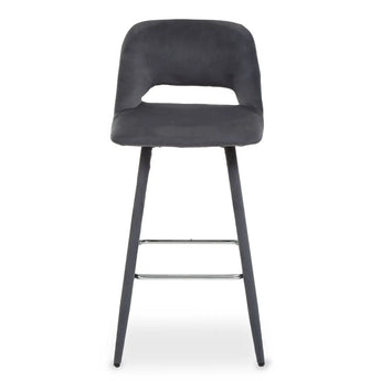 Dan Grey Velvet Bar Chair