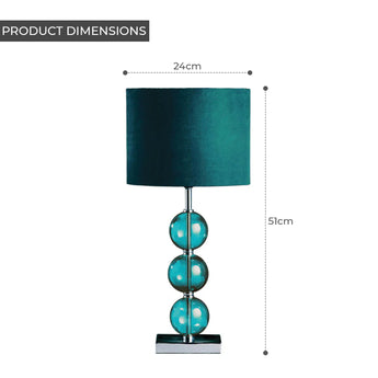 LuminaGlow TEAL SUEDE EFFECT SHADE TABLE LAMP