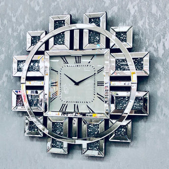 Crushed Diamond Wall Clock Large 60cm x 60cm