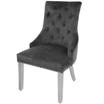 Majestic Dark Grey Velvet Dining Chair