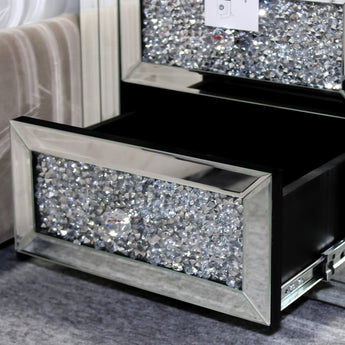 Crushed Diamond Side Table, 3 Drawer 45*40*61CM