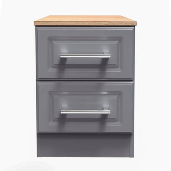 2 Drawer Bedside Cabinet - Grey & Oak