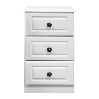 3 Drawer Bedside Cabinet - White Matt