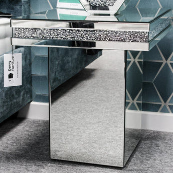 T Shape Mirrored Table
