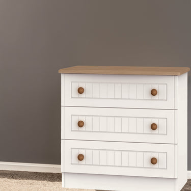 3 Drawer Chest - Cream & Oak
