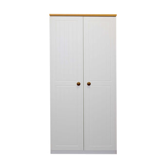 2 Door Wardrobe - Cream & Oak