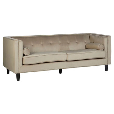 Cosy Haven Three Seat Mink Velvet Sofa